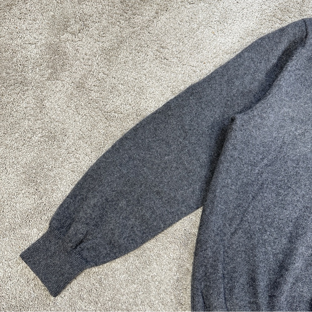 Lands’ End Men’s 100% Cashmere V-Neck Sweater Longsleeve Classic in Gray M - Picture 5 of 13